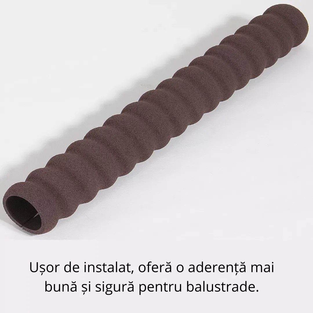 Protectie maner pentru balustrada, din spuma de cauciuc, maro, 40cm [4]