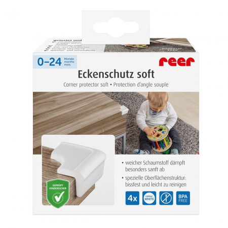 Protectii colturi mobilier, din spuma, set 4 buc, Alb, REER [11]