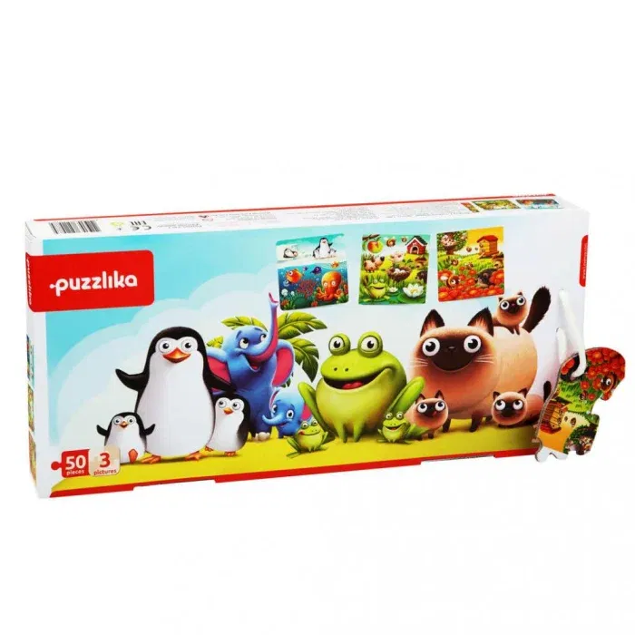 Puzzle - Puzzle 3 in 1 Cubika ,Animalutele Preferate, 3 ani+