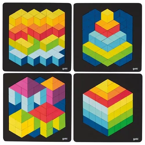 Puzzle 3d lemn copii, 46 piese, Goki