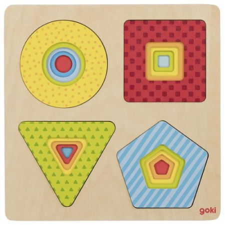 Puzzle Copii 2 ani+ Forme Geometrice De Lemn Goki [3]