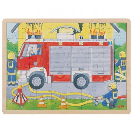 Puzzle - Puzzle Copii 3 Ani+ Masina De Pompieri 2 In 1 Goki