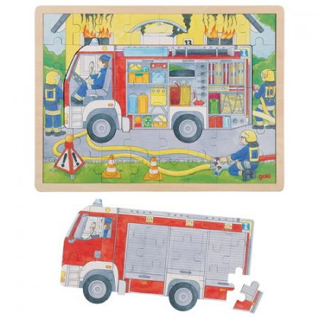 Puzzle Copii 3 Ani+ Masina De Pompieri 2 In 1 Goki [2]