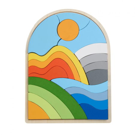 PUZZLE CURCUBEU DIN LEMN, 21 DE PIESE, MOMKI [1]