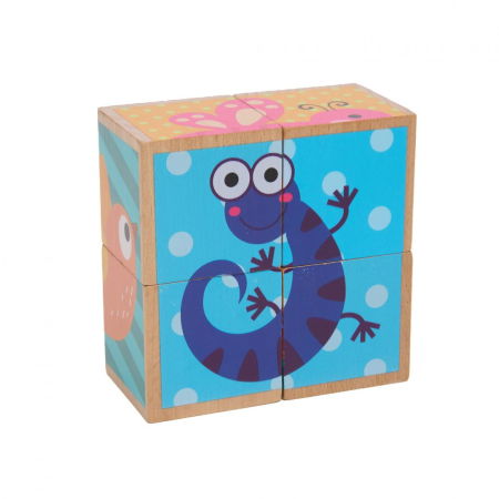 PUZZLE DIN LEMN CU ANIMALE, 4 PIESE, MOMKI [2]