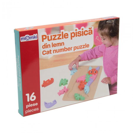 PUZZLE DIN LEMN, PISICA, 16 PIESE, MOMKI [2]