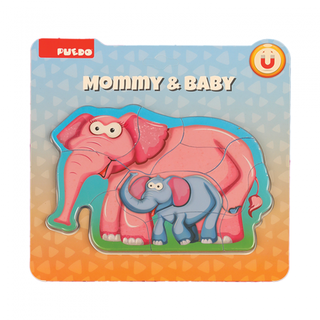 PUZZLE DIN SPUMA EVA-MAMA SI PUIUL ELEFANT,8 PIESE, PUEDO [1]