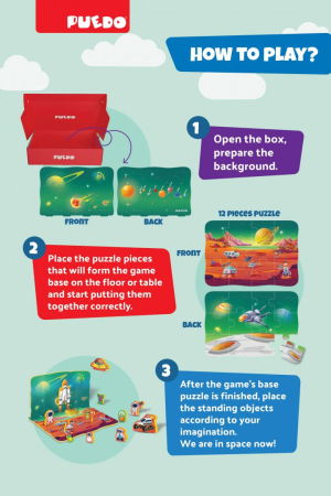 PUZZLE DIN SPUMA EVA, SPATIUL COSMIC, 25 PIESE, PUEDO [5]