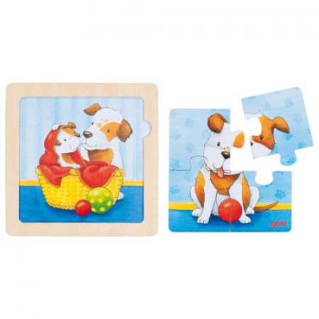 Puzzle Educativ Lemn 2 in 1 Copii 1 an+ Set 4 Buc Animalute [3]