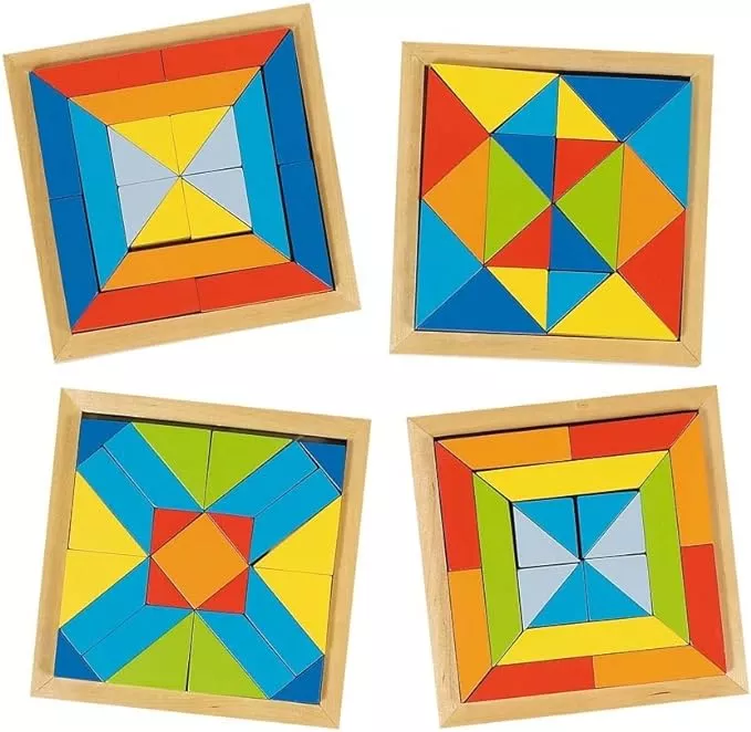 Jocuri și Jucării - Puzzle lemn copii, 2 in 1, din lemn, Goki
