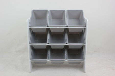 Raft depozitare cu 9 cosuri colorate gri, U-Grow [1]