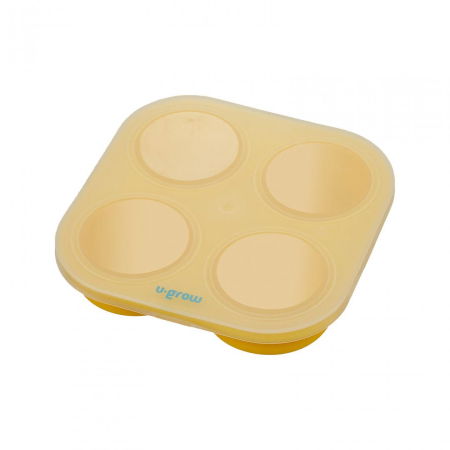 Suzete bebe - Recipient colapsibil din silicon stocare hrana 4 compartimente, 240 ml, U-Grow