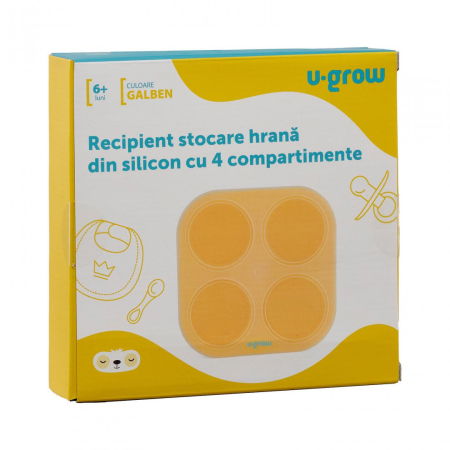Recipient colapsibil din silicon stocare hrana 4 compartimente, 240 ml, U-Grow [5]