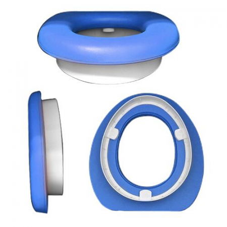 Reductor scaun toaleta pentru copii, buretat, ergonomic, portabil, 28 x 29 cm, albastru, Reer [3]