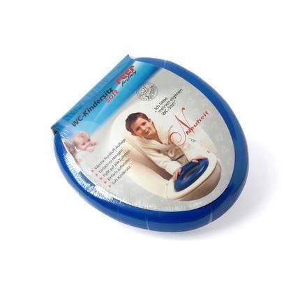 Produse îngrijire copii - Reductor scaun toaleta pentru copii, buretat, ergonomic, portabil, 28 x 29 cm, albastru, Reer