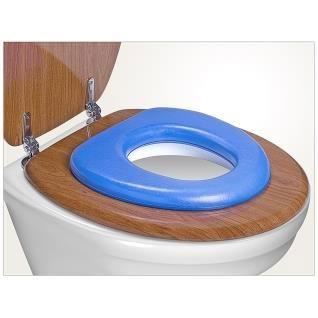 Reductor scaun toaleta pentru copii, buretat, ergonomic, portabil, 28 x 29 cm, albastru, Reer [4]
