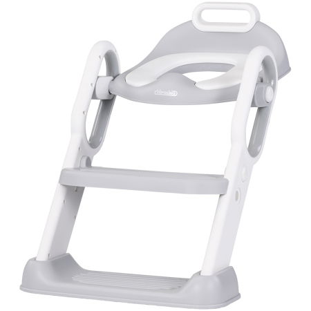 Igiena copii - Reductor toaleta cu scara Chipolino Flippy grey