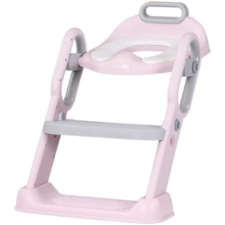 Igiena copii - Reductor toaleta cu scara Chipolino Flippy pink