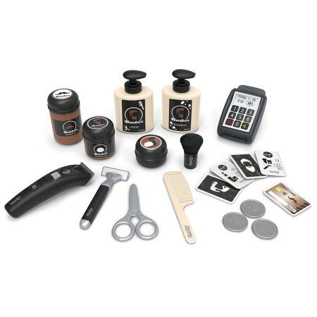 Salon coafura pentru copii Smoby Barber Shop, Barber and Cut negru [4]