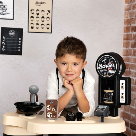 Salon coafura pentru copii Smoby Barber Shop, Barber and Cut negru [7]