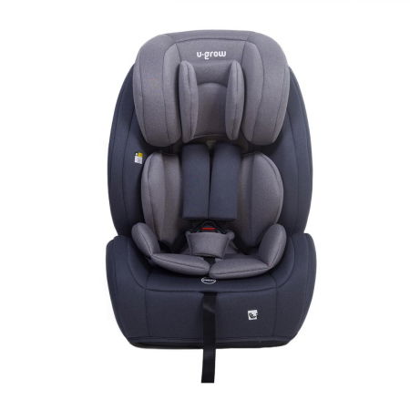 Siguranță auto copii - Scaun auto 76-150CM(15M-12Y), R129, isofix si top tether, gri, U-Grow
