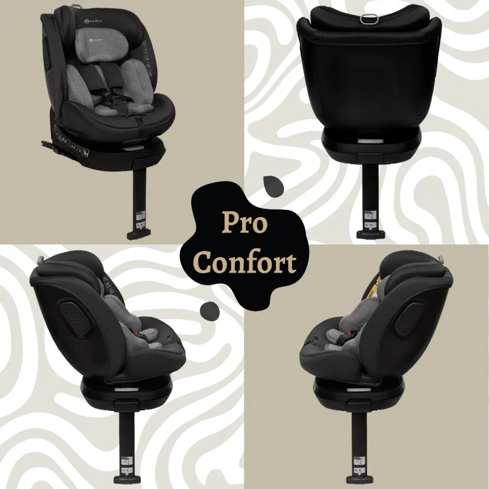 Scaun auto Appekids, I-SIZE, 40-150 cm, Rear Facing 360°, Pro Confort - Gri [4]
