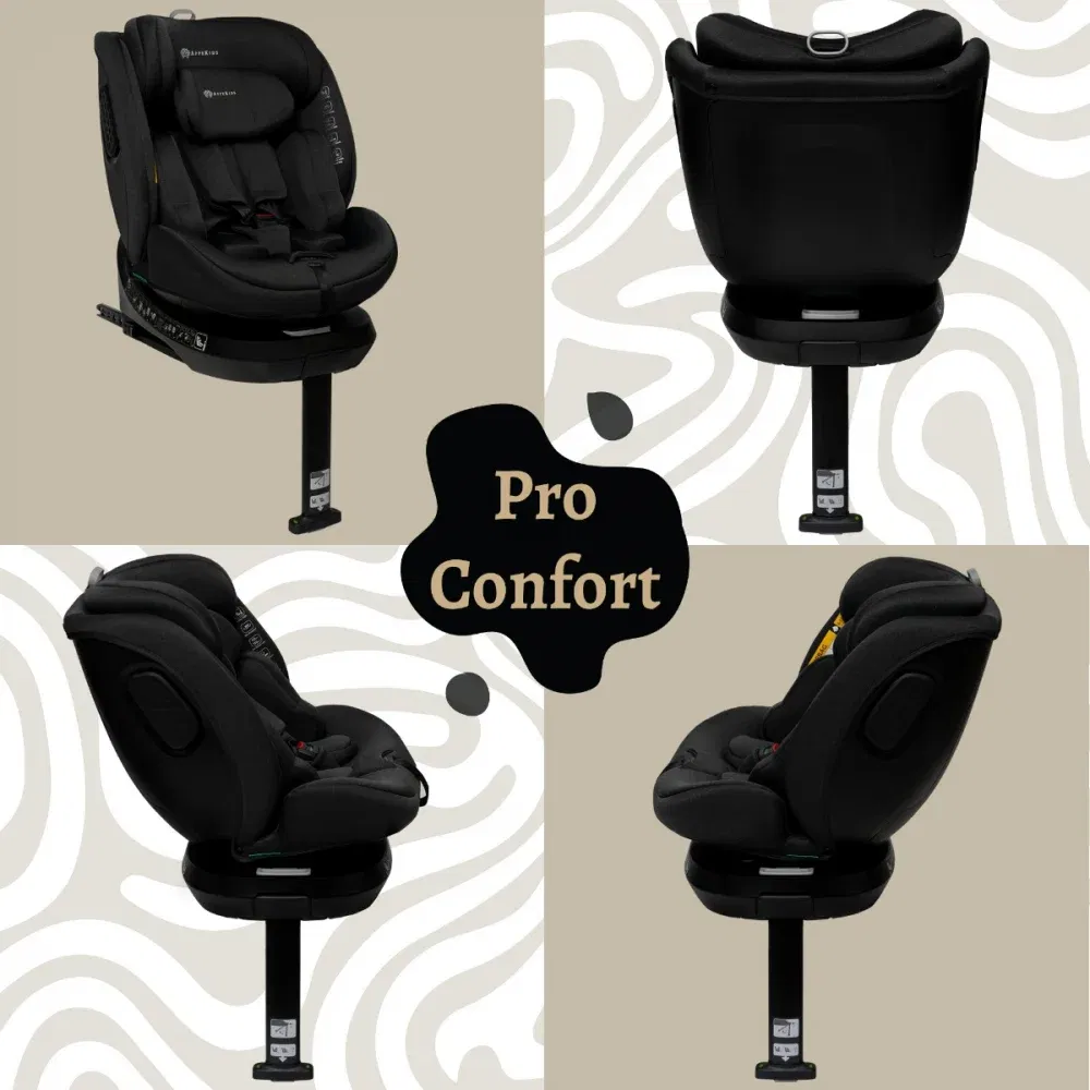 Scaun auto Appekids, I-SIZE, 40-150 cm, Rear Facing 360°, Pro Confort - Negru [2]