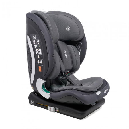 Scaun auto I-size U-Grow Goldfix Plus, isofix, 76-150 cm (9-36 kg), boxa bluetooth, gri [2]