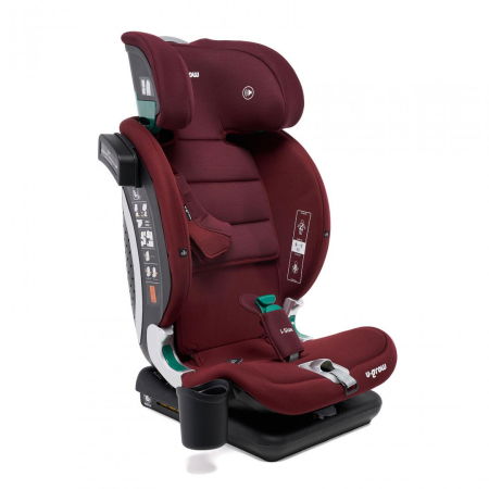 Scaun auto I-size U-Grow Goldfix Plus, isofix, 76-150 cm (9-36 kg), boxa bluetooth, rosu [2]