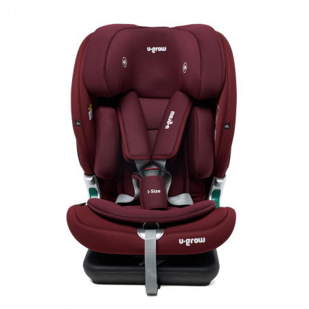 Siguranță auto copii - Scaun auto I-size U-Grow Goldfix Plus, isofix, 76-150 cm (9-36 kg), boxa bluetooth, rosu