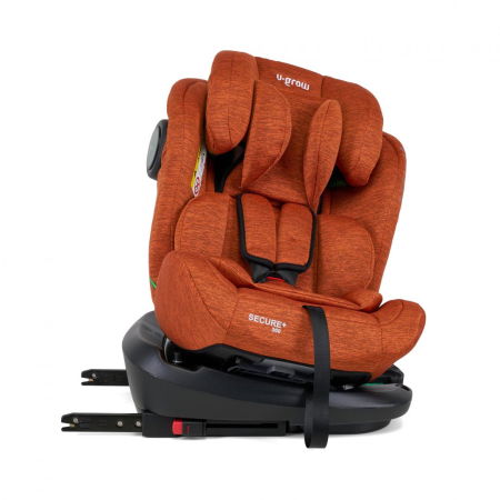 Scaun auto U-Grow Secure+ 40-150 cm ,360 grade ,  4 pozitii de ajustare pe spate , 10 pozitii de ajustare a tetierei pe inaltime, Golden Cognac, U-Grow [2]