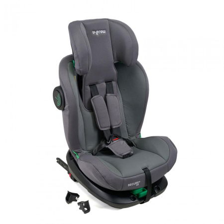 Scaun auto U-Grow Secure+ 40-150 cm , 360 grade ,  4 pozitii de ajustare pe spate , 10 pozitii de ajustare a tetierei pe inaltime, gri, U-Grow [6]