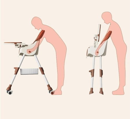 Scaun de masa 2 in 1, pliabil, roz, U-Grow [6]