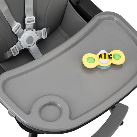 Scaun de masa copii Momi Reki, Piele ecologica, Negru [4]
