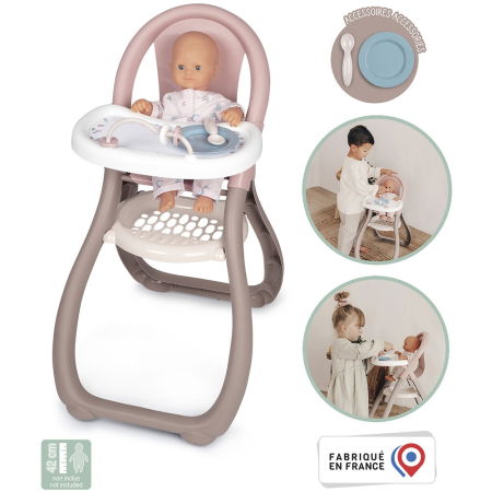 Scaun de masa pentru papusi Smoby Baby Nurse maro [1]