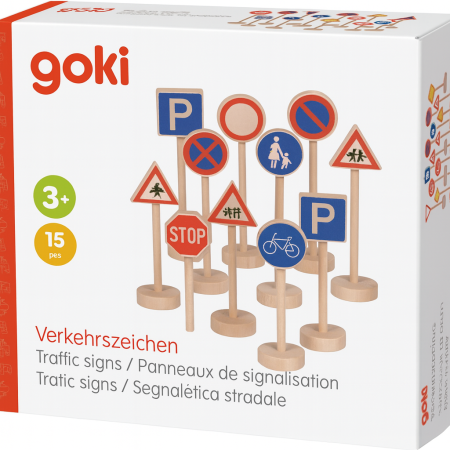 Semne de circulatie copii set 15 buc lemn Goki [2]