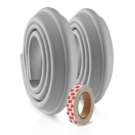 Set 2 benzi de protectie universala din spuma poliuretan pentru muchii si colturi, rezistente la muscaturi, gri, 2 x 1 m, Reer 82041 [9]