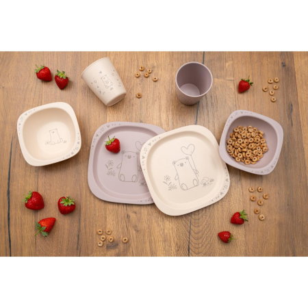 Set 2 castroane nip® Green pentru mancarea copiilor cu motive gravate laser, din materiale naturale regenerabile, fara BPA, fara melamina, lavabile in masina de spalat vase, Made in Germany, 4+ luni, [6]