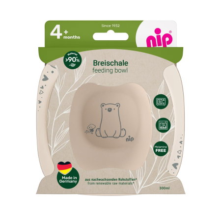 Set 2 castroane nip® Green pentru mancarea copiilor cu motive gravate laser, din materiale naturale regenerabile, fara BPA, fara melamina, lavabile in masina de spalat vase, Made in Germany, 4+ luni, [4]
