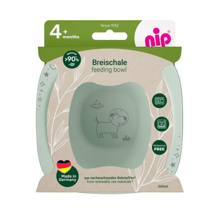 Set 2 castroane nip® Green pentru mancarea copiilor cu motive gravate laser, din materiale naturale regenerabile, fara BPA, fara melamina, lavabile in masina de spalat vase, Made in Germany, 4+ luni, [3]