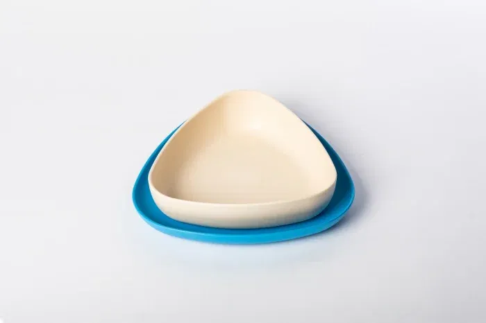 Set 2 farfurii, eKoala, BIOplastic, Alb / Albastru [2]