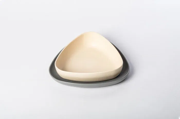 Set 2 farfurii, eKoala, BIOplastic, Alb/ Gri [5]