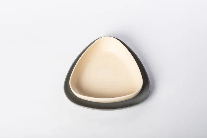 Set 2 farfurii, eKoala, BIOplastic, Alb/ Gri [2]