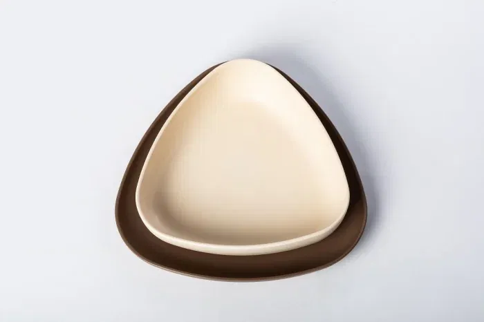 Set 2 farfurii, eKoala, BIOplastic, Alb / Maro [1]