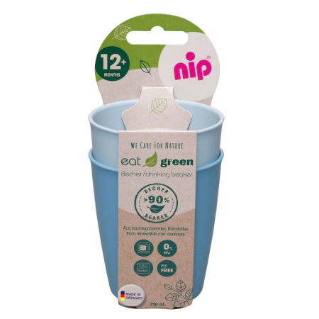 Set 2 pahare de baut Eat Green pentru bebelusi, din plastic bio, lavabile in masina de spalat vase, 12+ luni, nip 37067 [2]