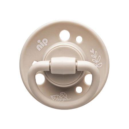 Alimentatie/Suzete - Set 2 suzete Cherry Green cu tetina din latex natural, forma rotunda, cu inel, 0-6 luni, nip 38733