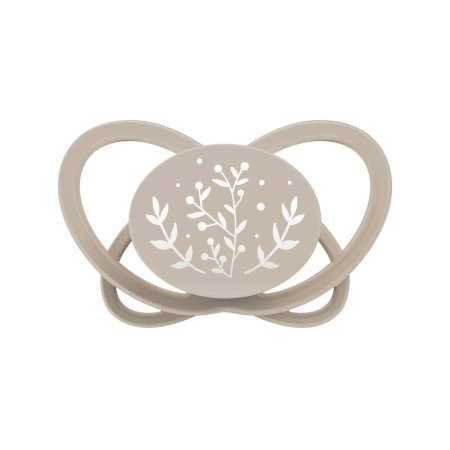 Set 2 suzete nip My Butterfly cu tetina ortodontica din silicon, forma simetrica, din materiale naturale regenerabile, fara BPA, cutie de transport si sterilizare, 0-6 luni, maro, nip My Butterfly Gre [1]