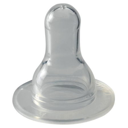 Set 2 tetine Cherry din silicon moale, forma rotunda, pentru biberoane standard, debit mediu (M), de la 0 luni, nip 93004 [0]