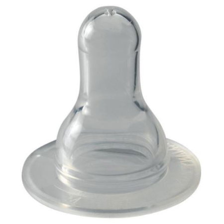 Set 2 tetine Cherry din silicon moale, forma rotunda, pentru biberoane standard, debit redus (S), de la 0 luni, nip 93003 [0]