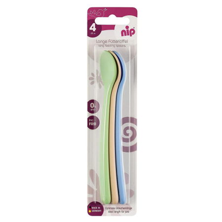 Produse - Set 3 lingurite colorate cu coada lunga pentru bebelusi, 4+ luni, nip 37079